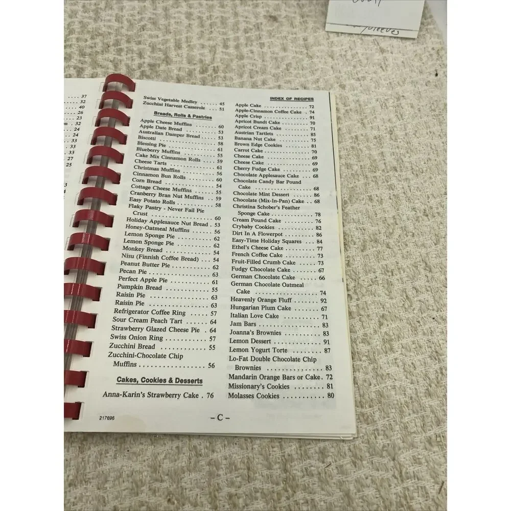1996 spiral cookbook Bread Of Life Evangelical United Methodist Church